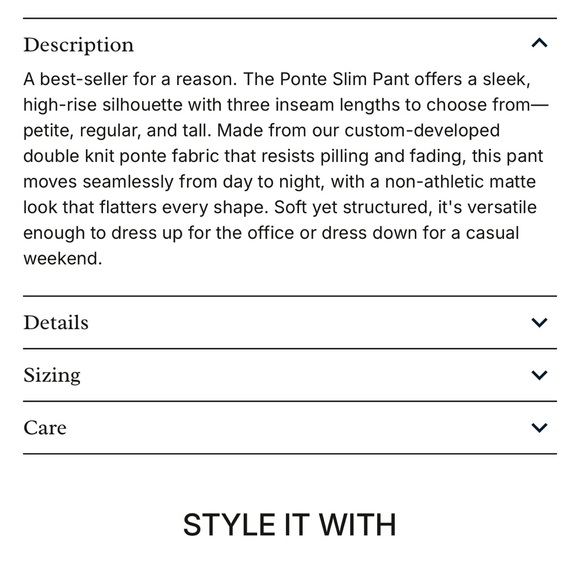 AMERICAN GIANT-Ponte Slim Pant
High Rise color BEECH Size 0. NWOT - Picture 6 of 12